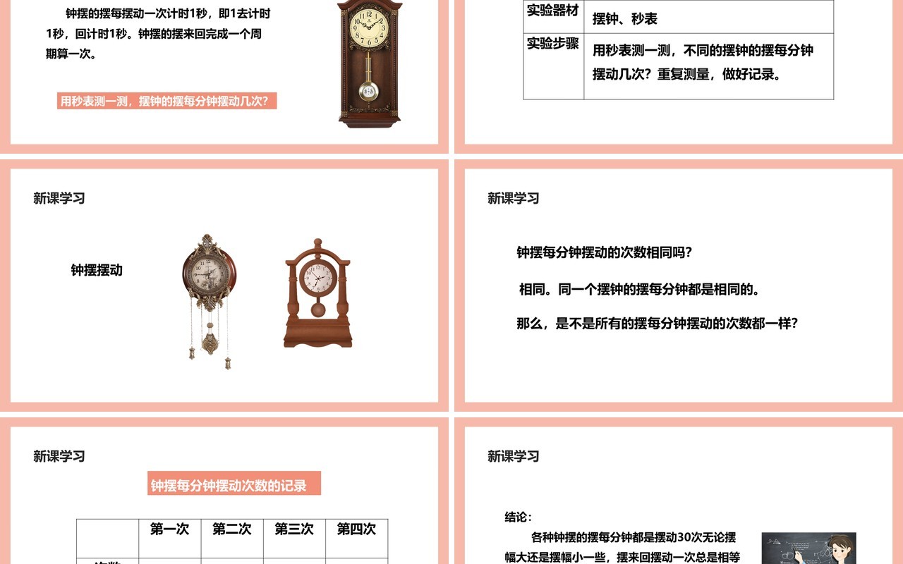 教科版五年级科学下册机械摆钟课件PPT模板