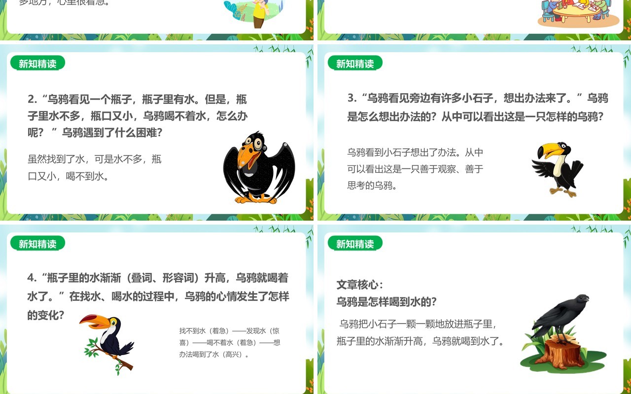 部编版一年级语文上册乌鸦喝水教学课件PPT模板