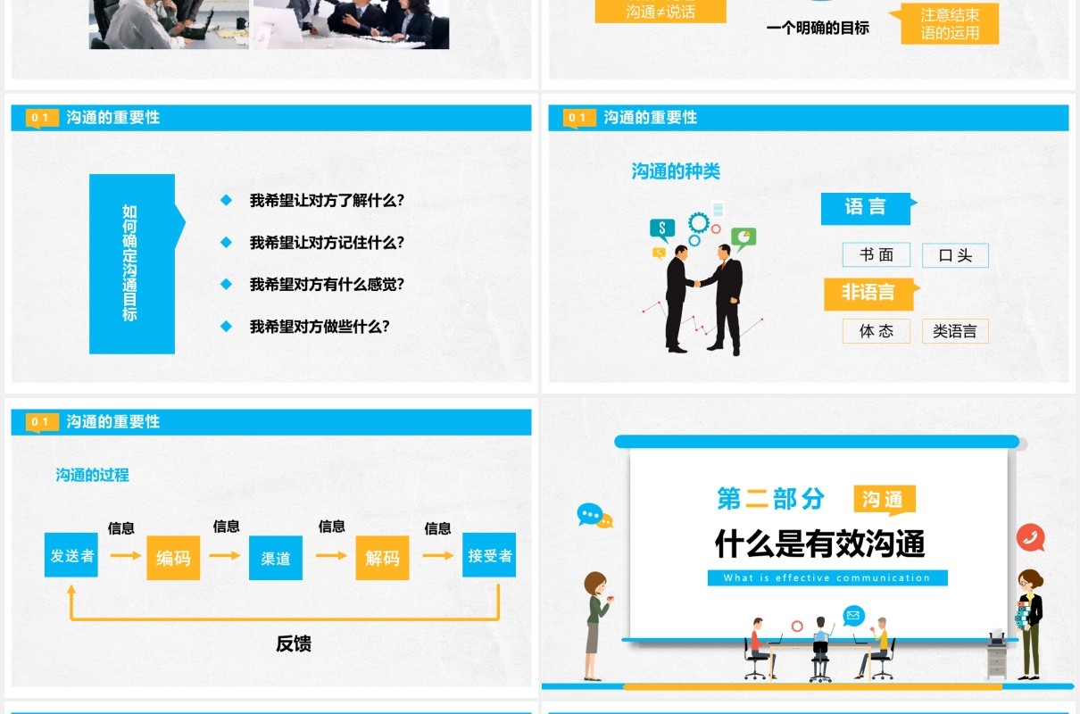 清新简约商务企业员工管理培训职场沟通技巧课件PPT模板