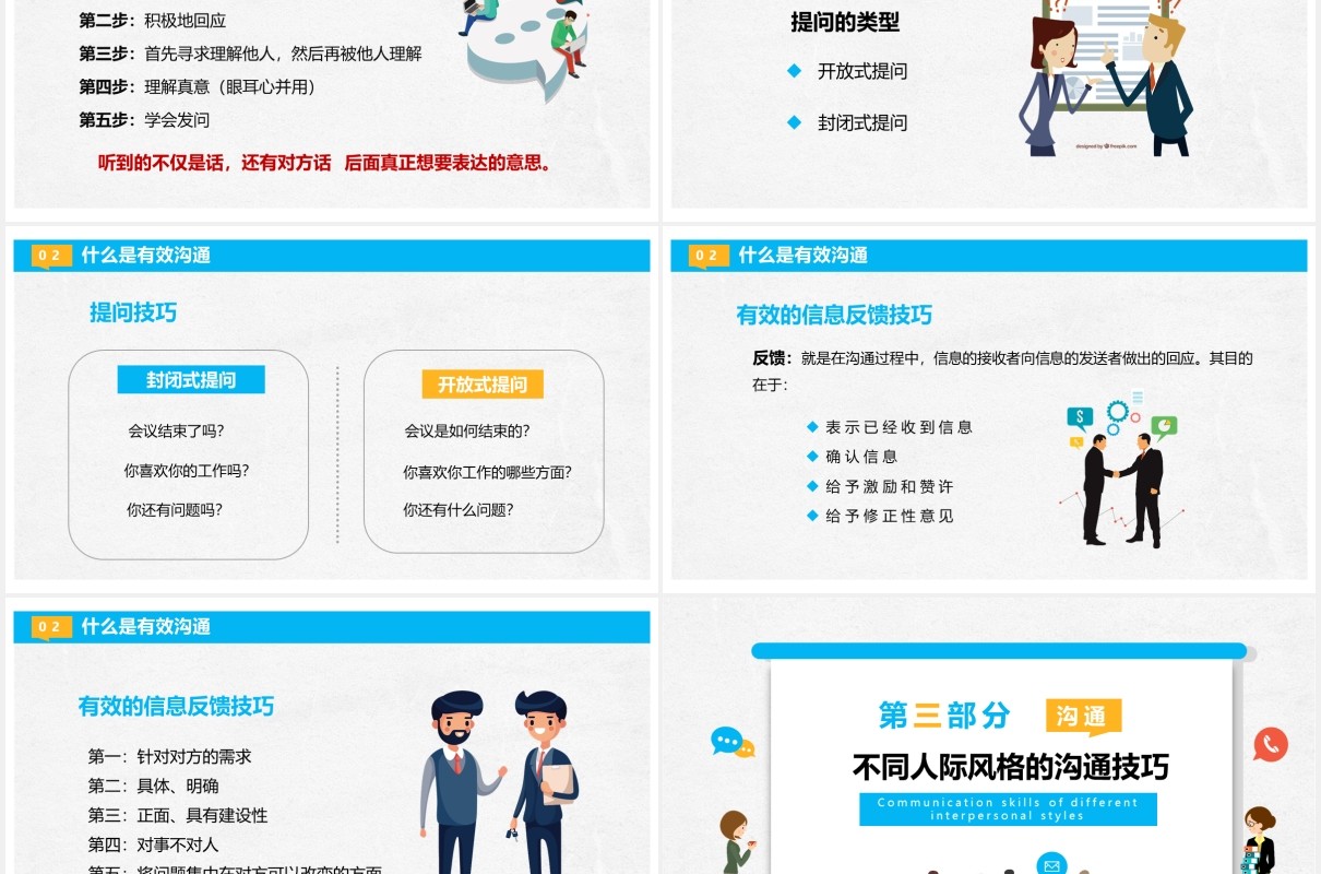 清新简约商务企业员工管理培训职场沟通技巧课件PPT模板