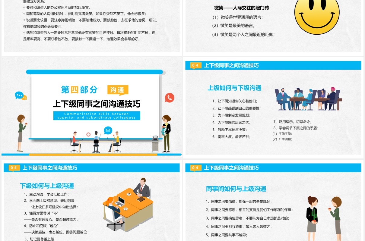 清新简约商务企业员工管理培训职场沟通技巧课件PPT模板