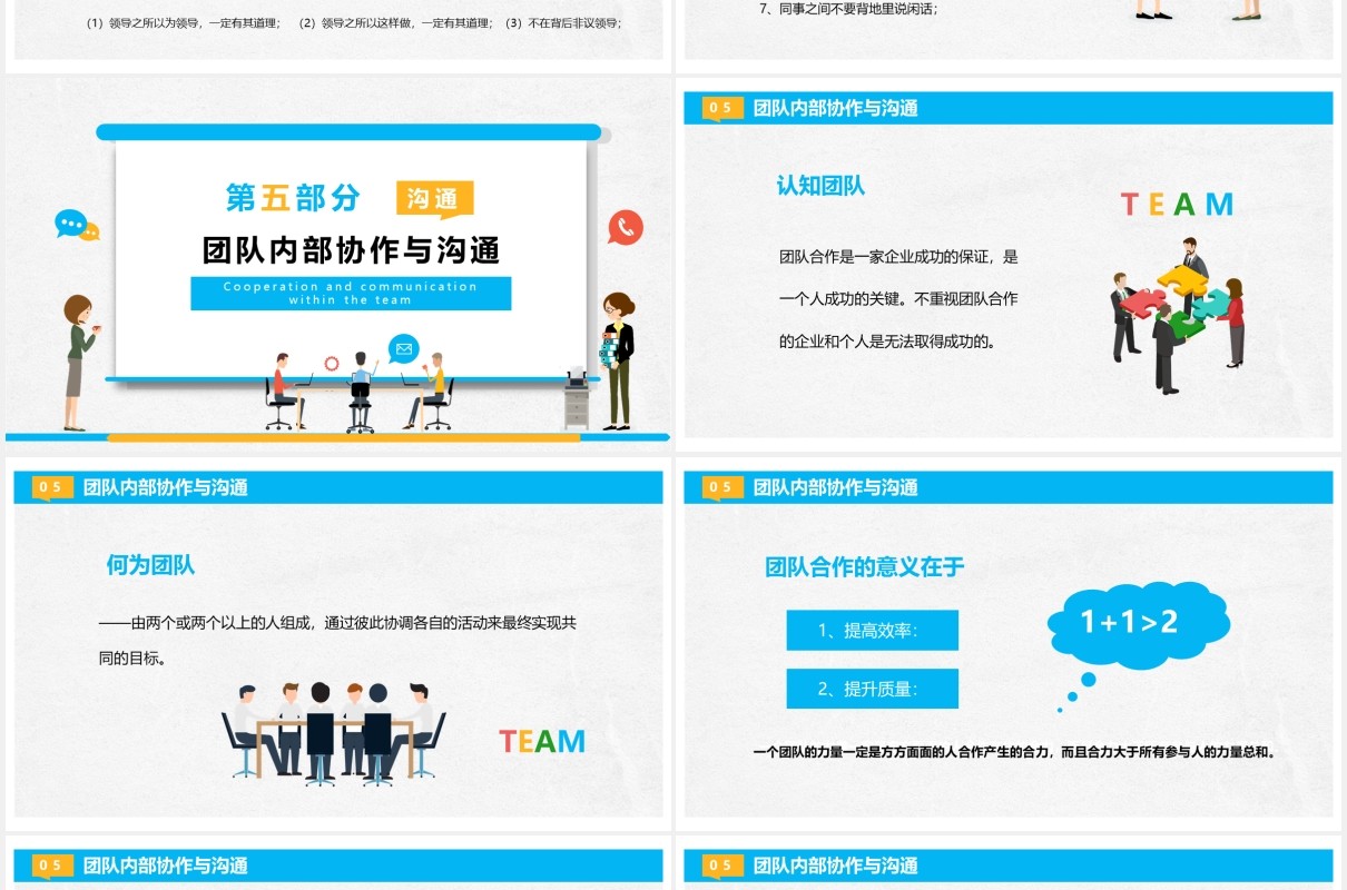 清新简约商务企业员工管理培训职场沟通技巧课件PPT模板