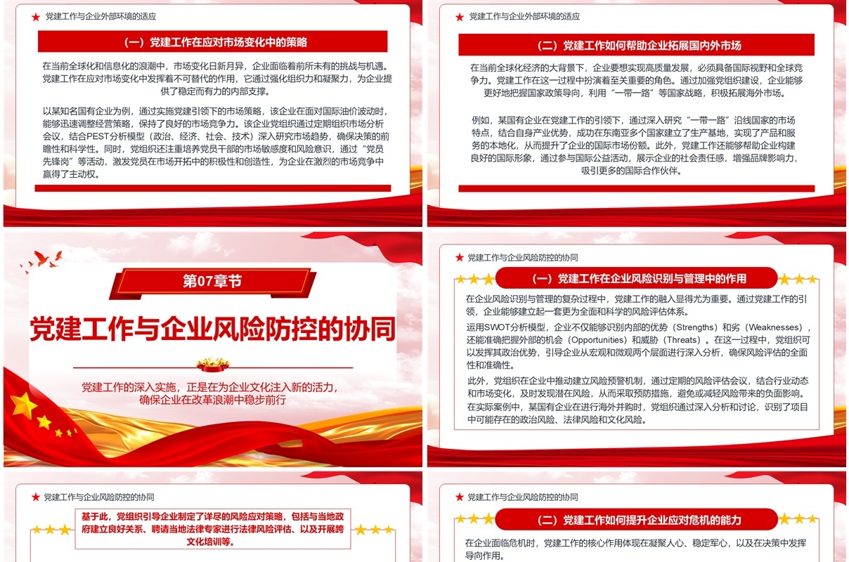 红色在改革浪潮中推动企业高质量发展PPT模板
