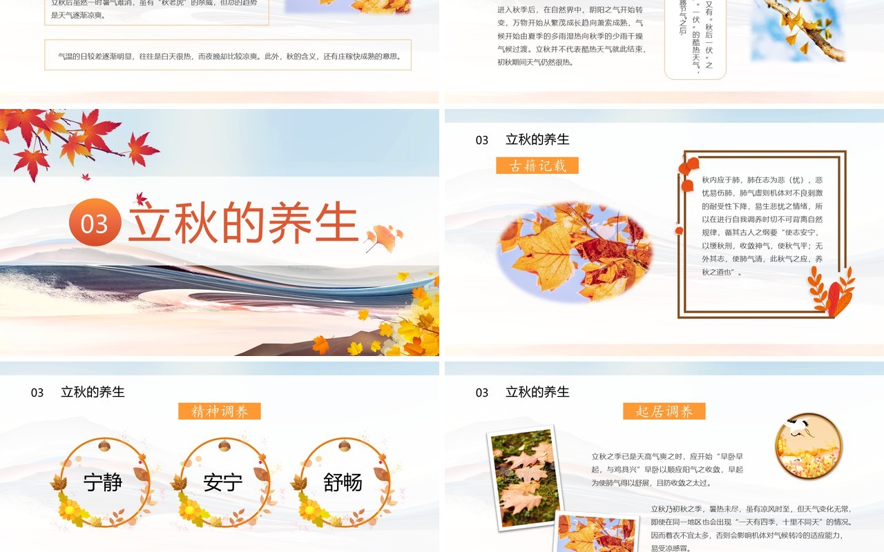 简约风二十四节气立秋介绍通用PPT模板