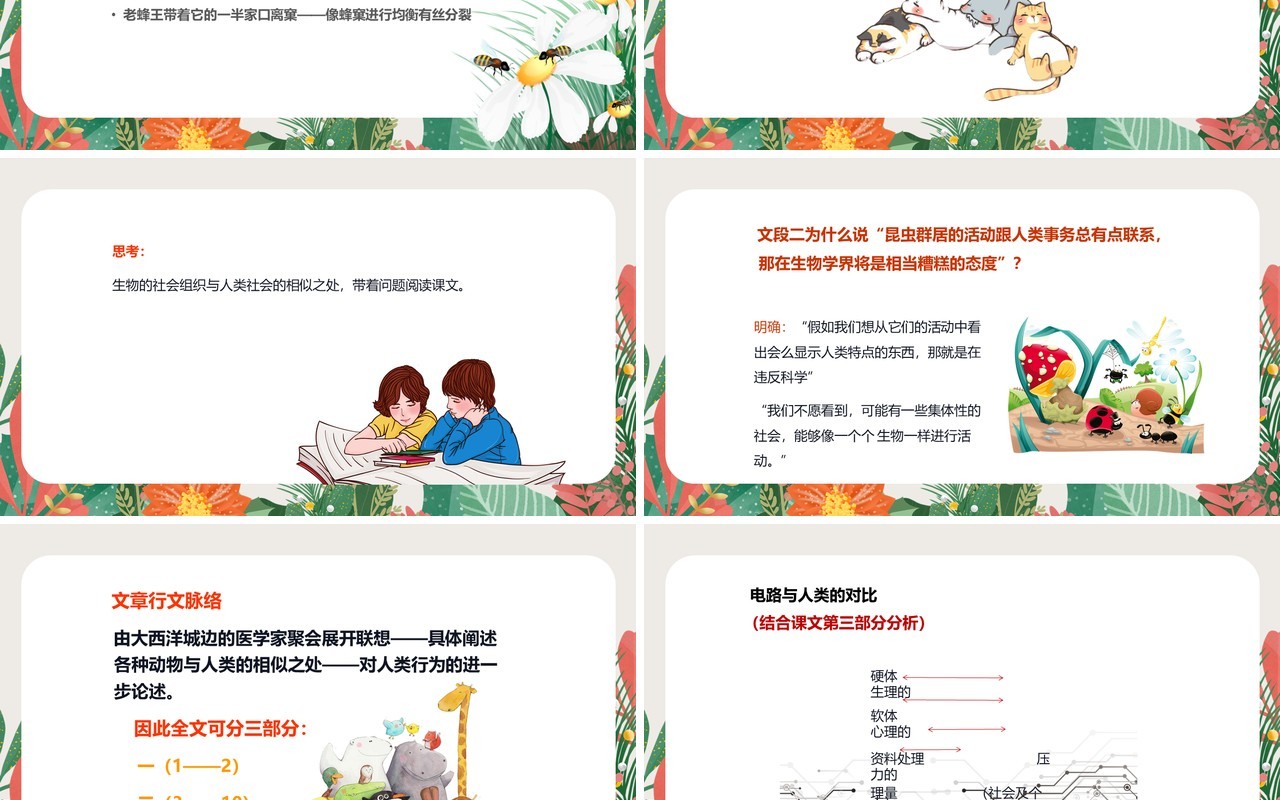 部编版高中语文必修五作为生物的社会课件PPT模板
