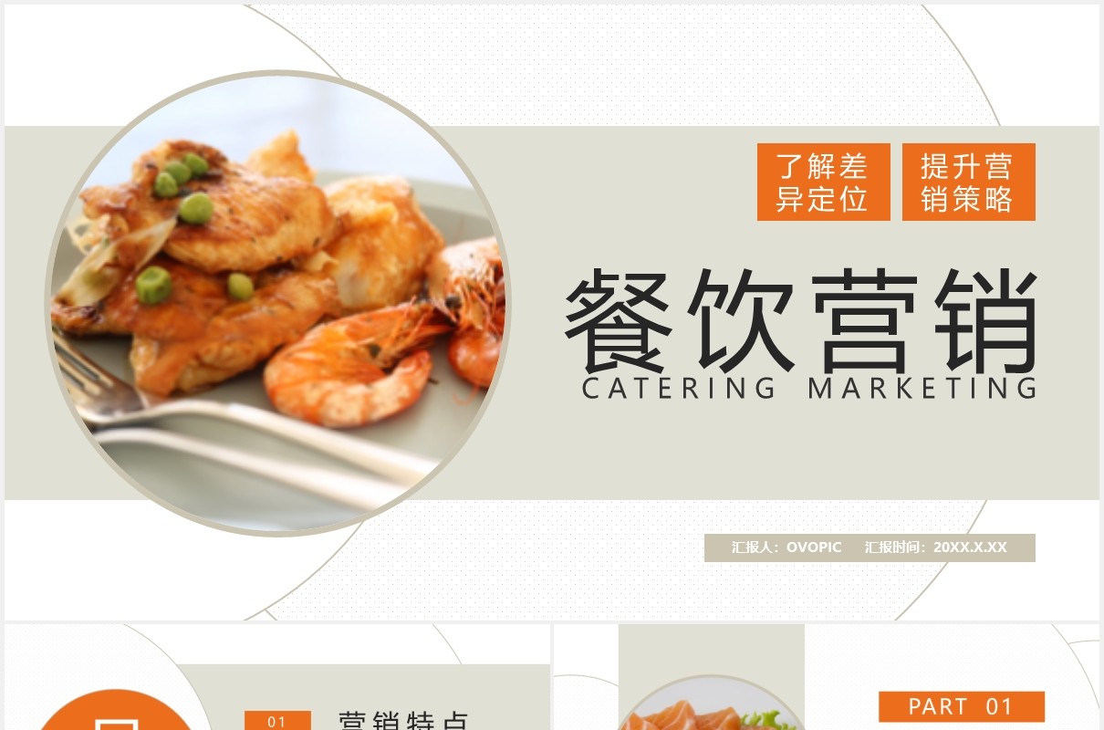 2021商务风餐饮行业营销策划通用PPT模板