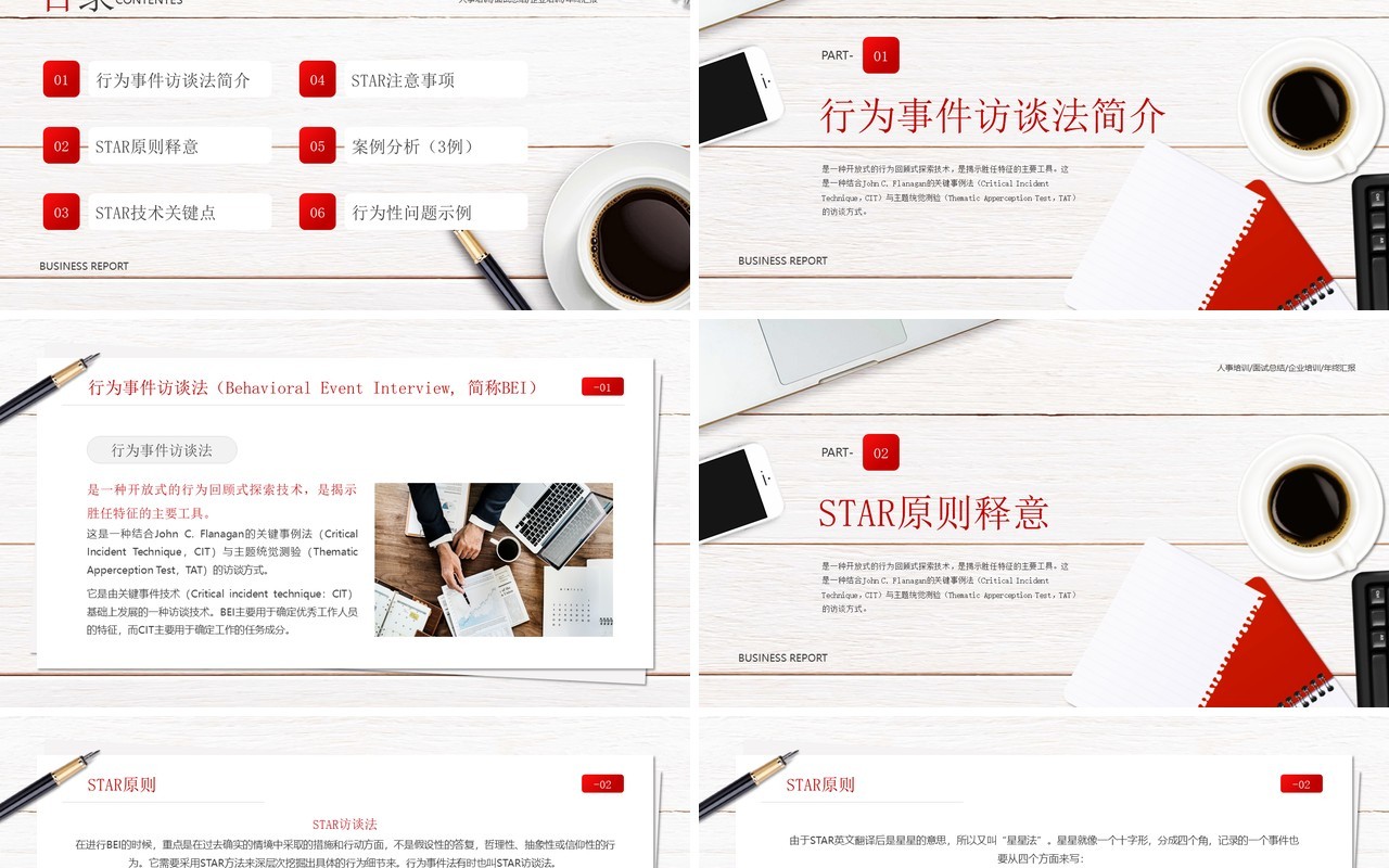 红色简约风企业STAR原则培训知识PPT模板