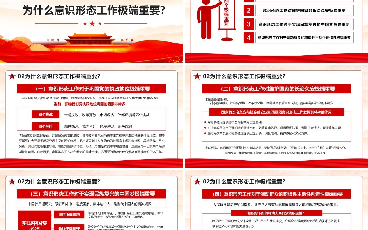 坚定不移做好新时代意识形态工作专题党课教育PPT模板