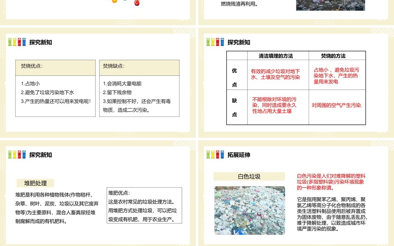 教科版六年级科学下册垃圾的处理课件PPT模板