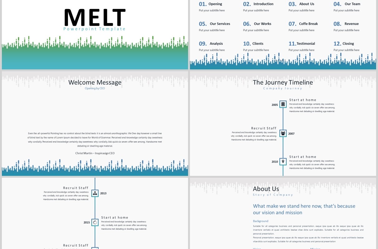 产品展示项目介绍PPT模板版式设计MELT Powerpoint Template
