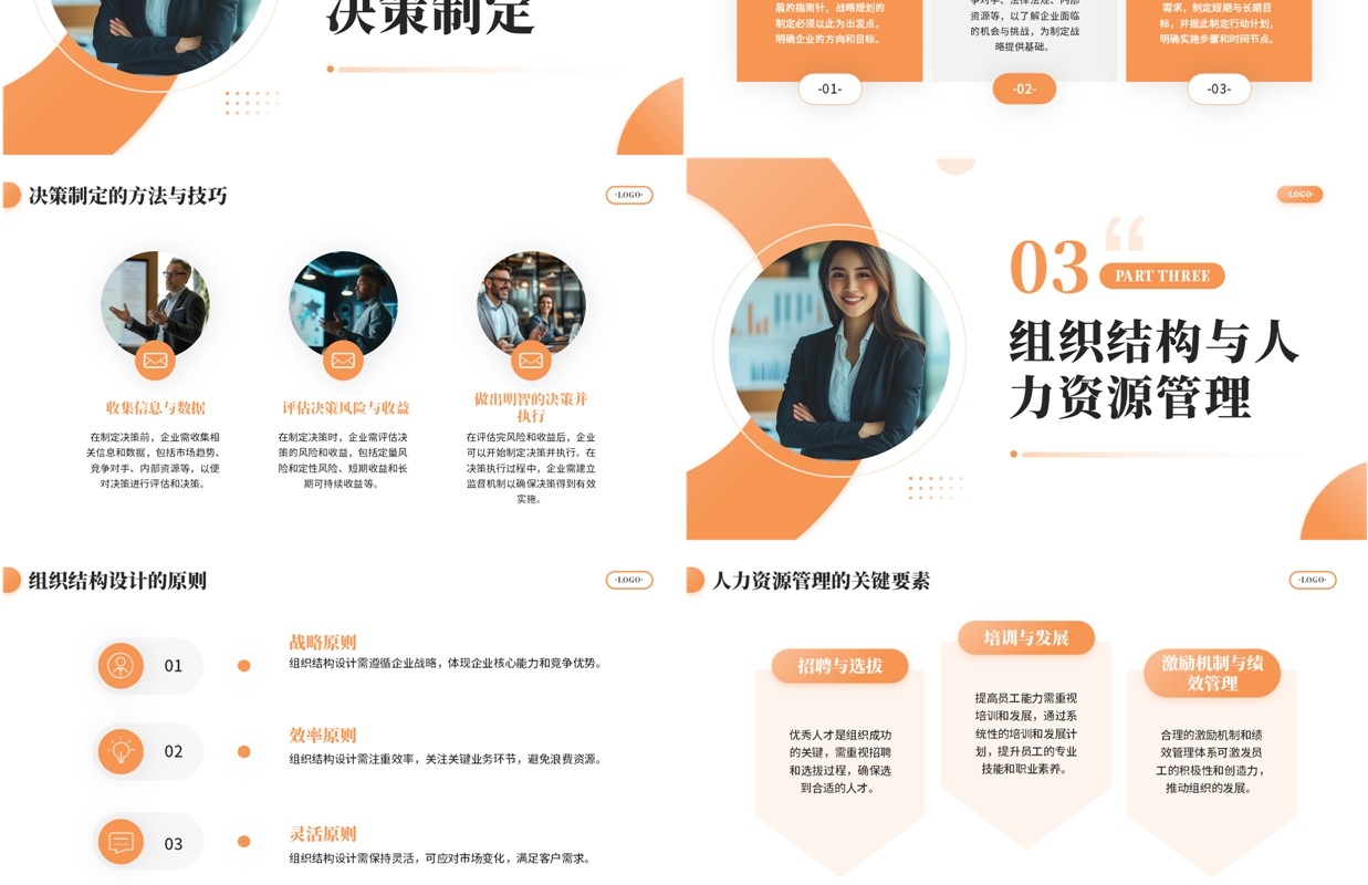 橙色商务风经营管理之道PPT模板