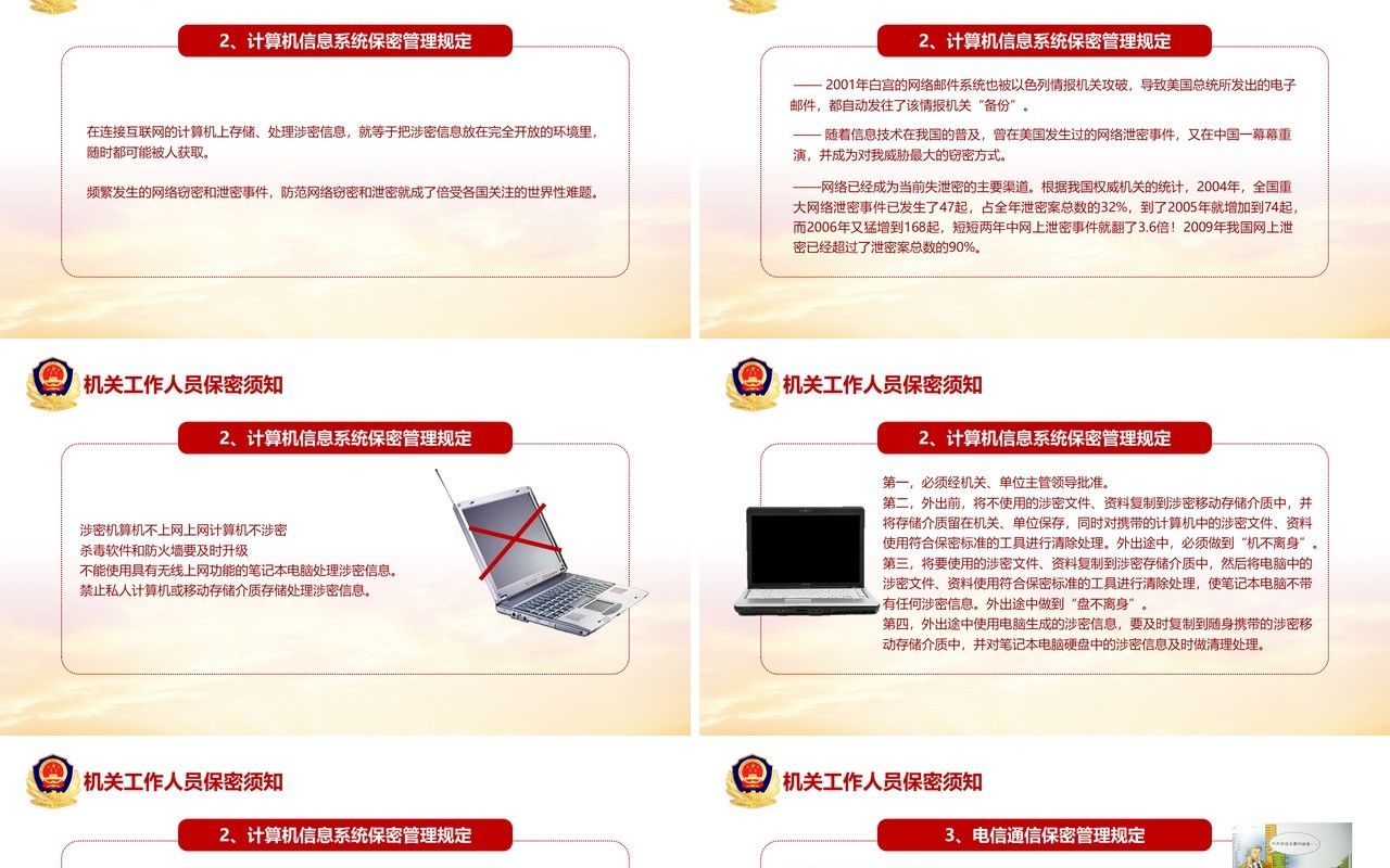 党政机关保密知识警示教育培训课件PPT模板