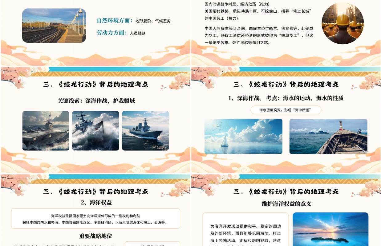 绿色中国风开学第一课之地理PPT模板