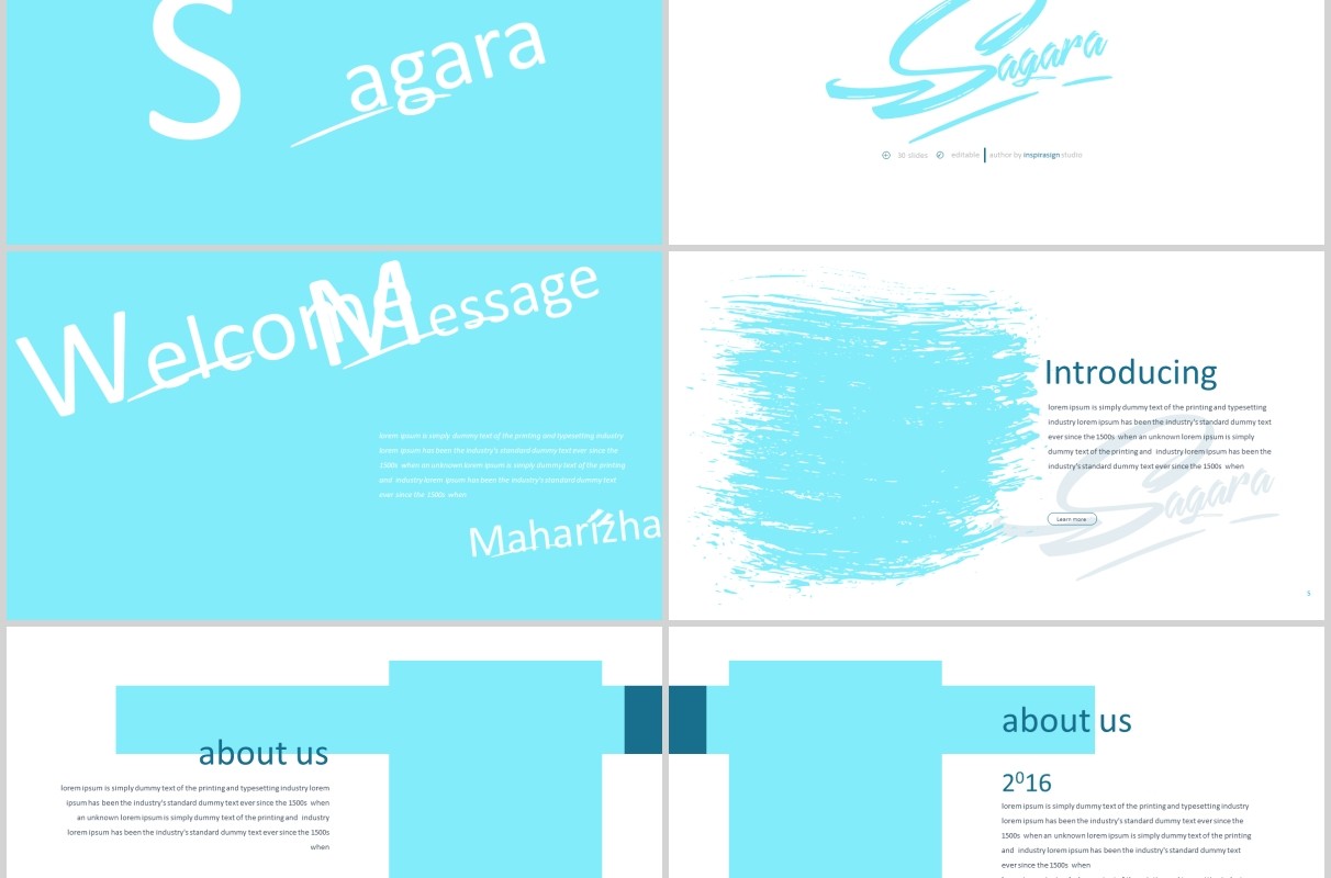 户外冲浪旅游度假宣传PPT图文排版模板Sagara Powerpoint Template