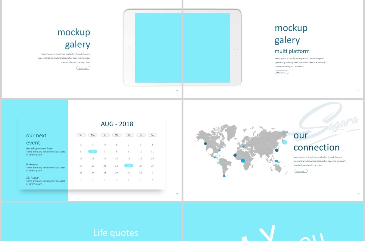 户外冲浪旅游度假宣传PPT图文排版模板Sagara Powerpoint Template
