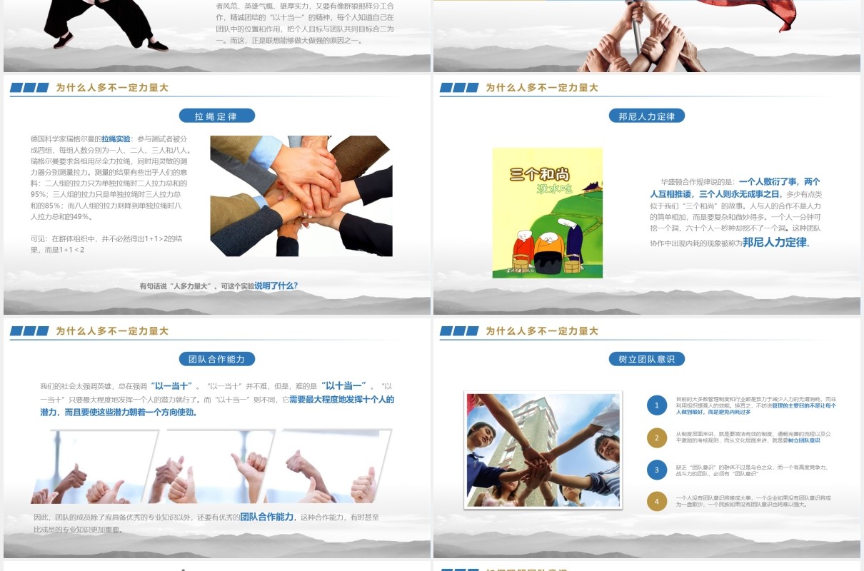 商务创意新员工入职培训之团队意识管理课件PPT模板