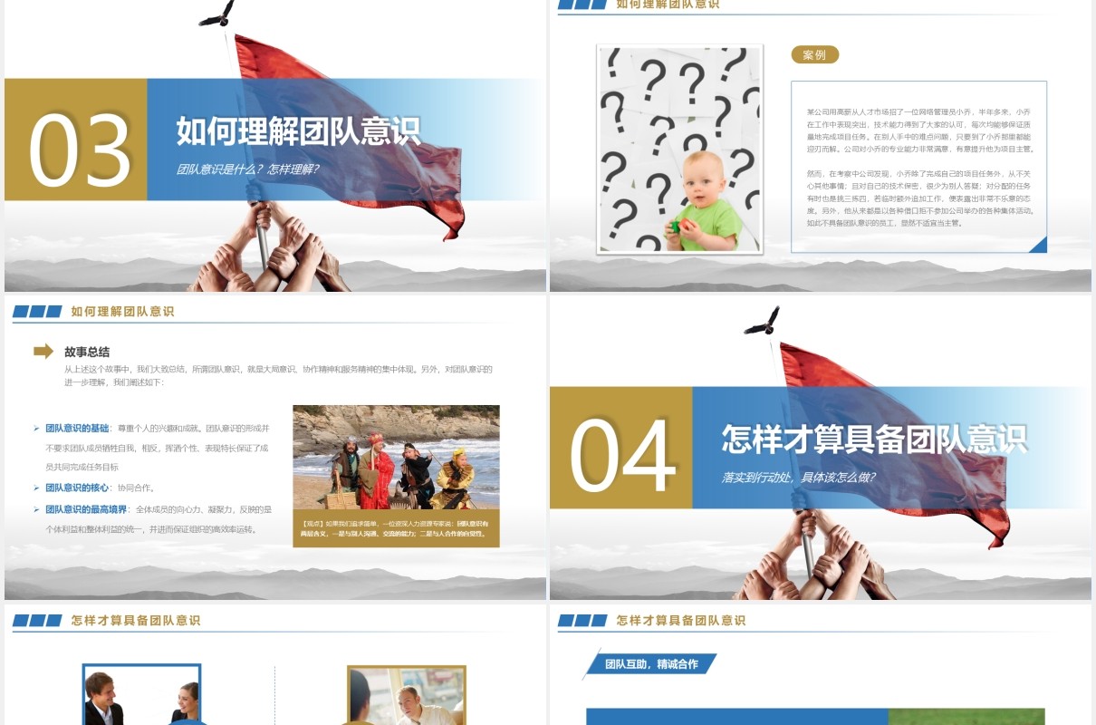 商务创意新员工入职培训之团队意识管理课件PPT模板