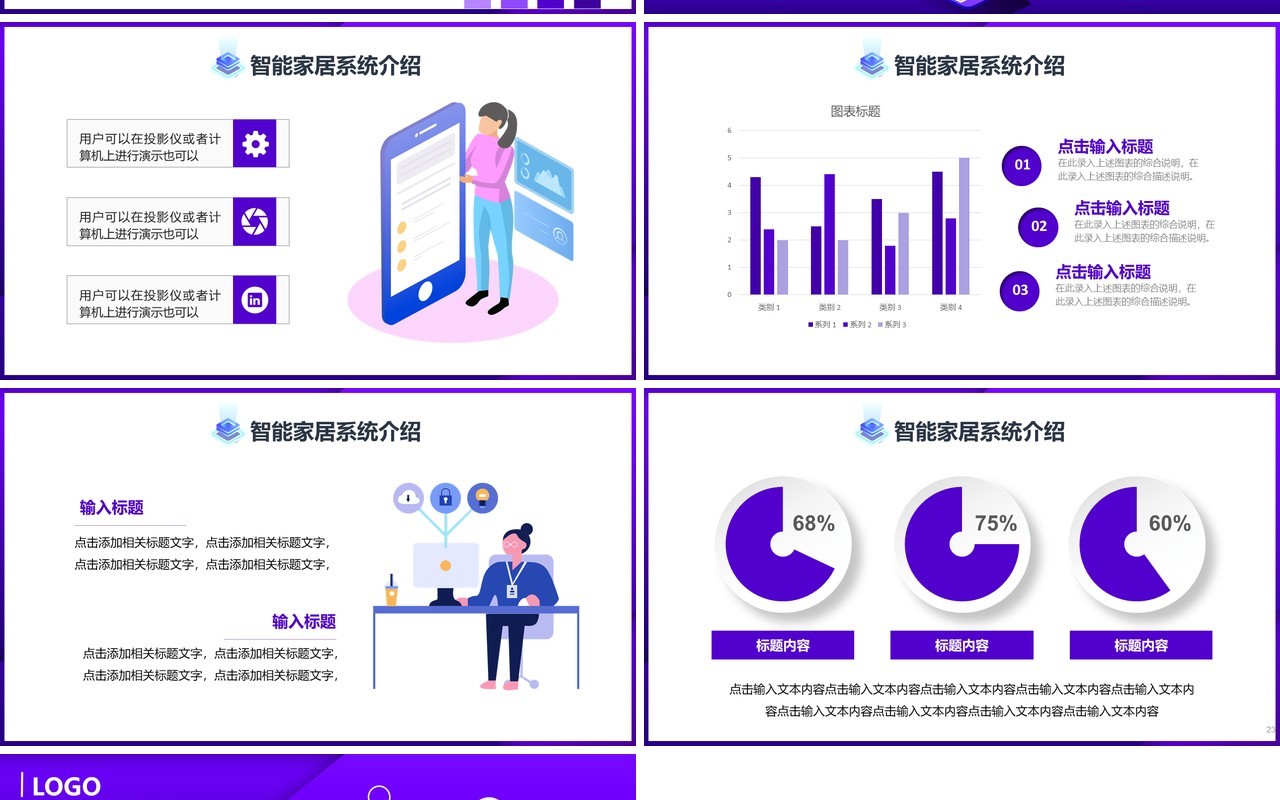 紫色时尚科技智能家居可行性研究报告通用PPT模板