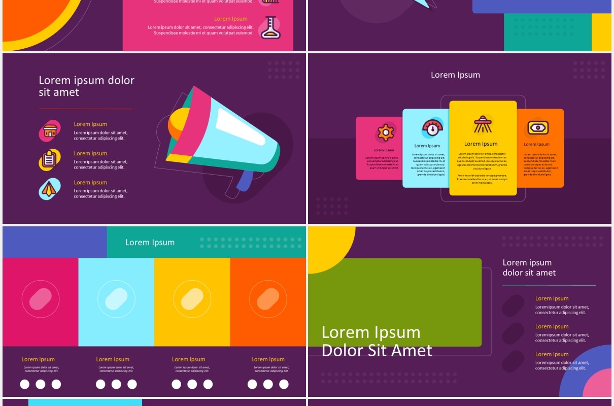 深色背景彩色工作通用图文排版设计PPT模板MOTIFE (DARK) - Colorful Presentation Template