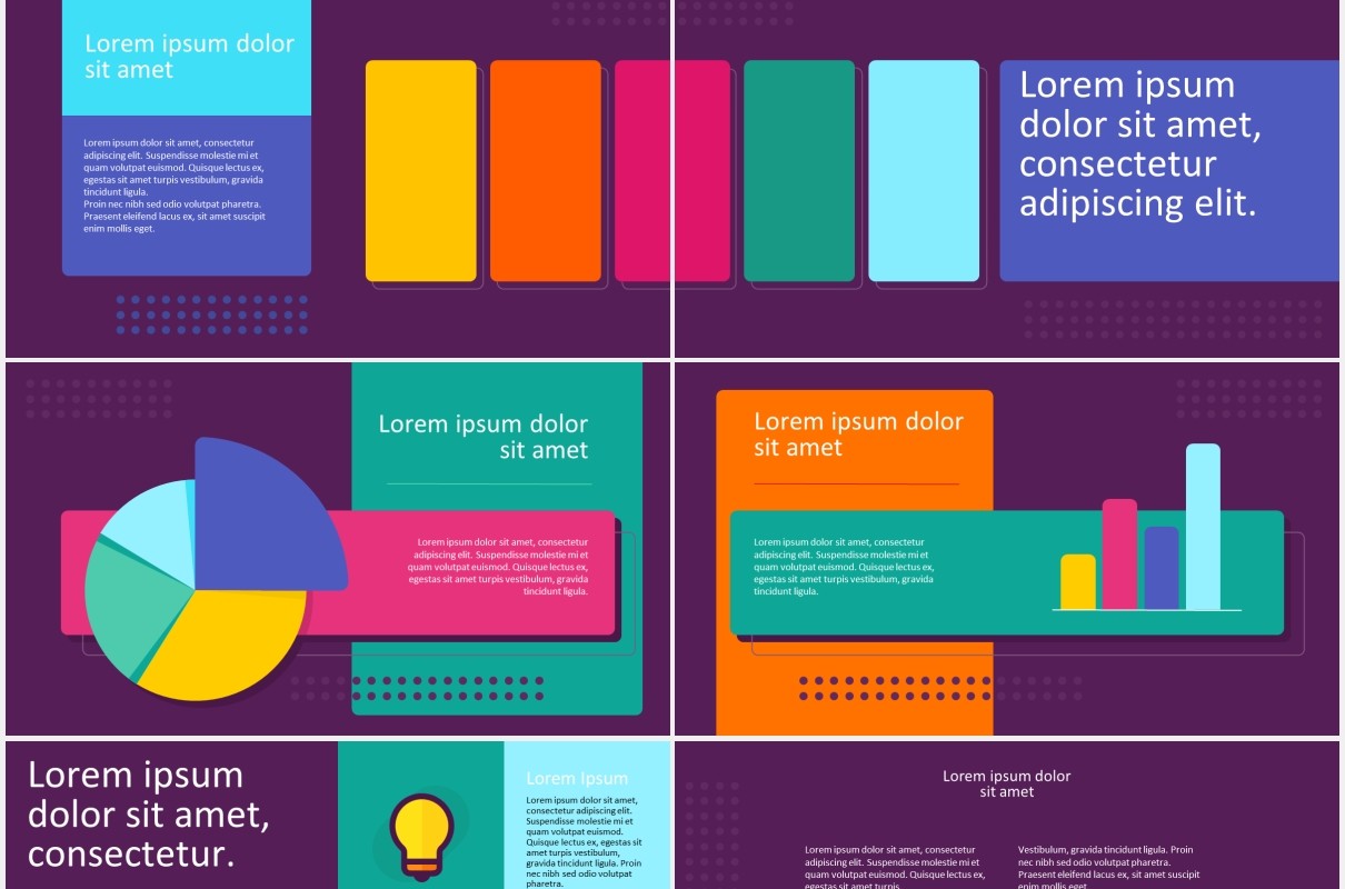 深色背景彩色工作通用图文排版设计PPT模板MOTIFE (DARK) - Colorful Presentation Template