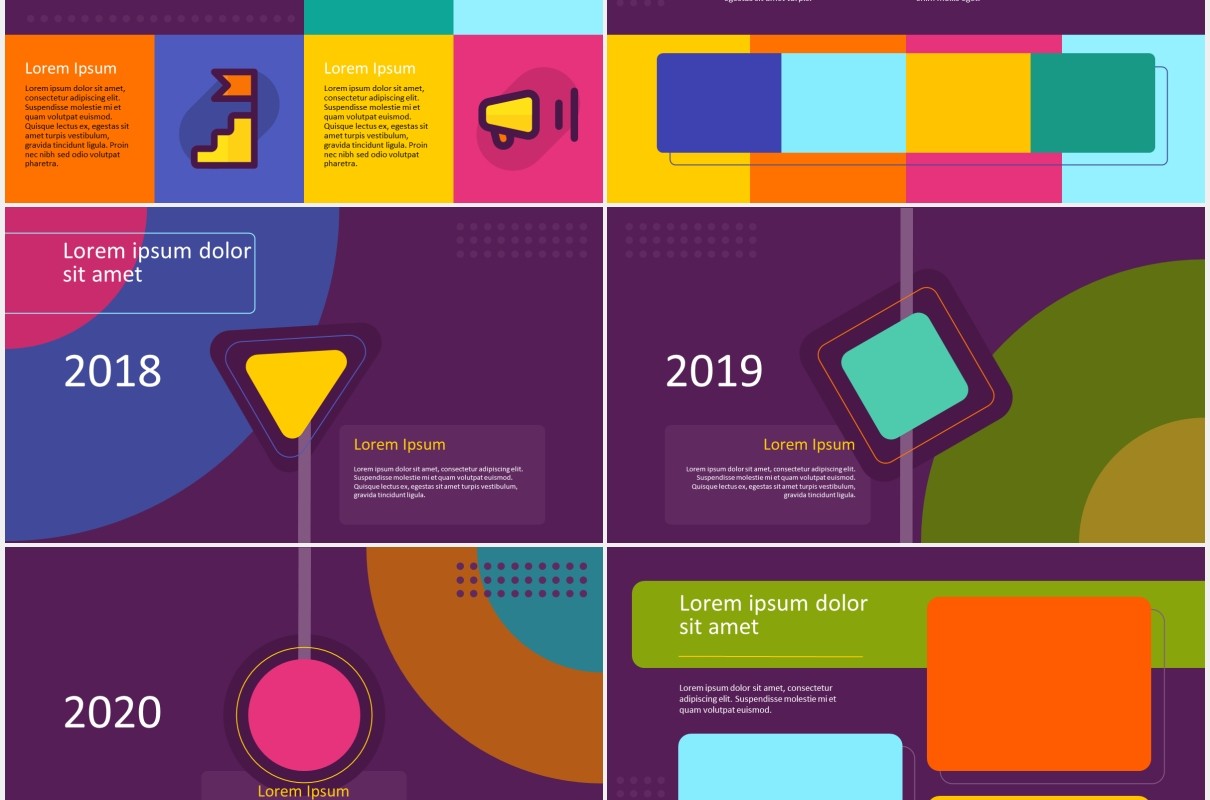 深色背景彩色工作通用图文排版设计PPT模板MOTIFE (DARK) - Colorful Presentation Template