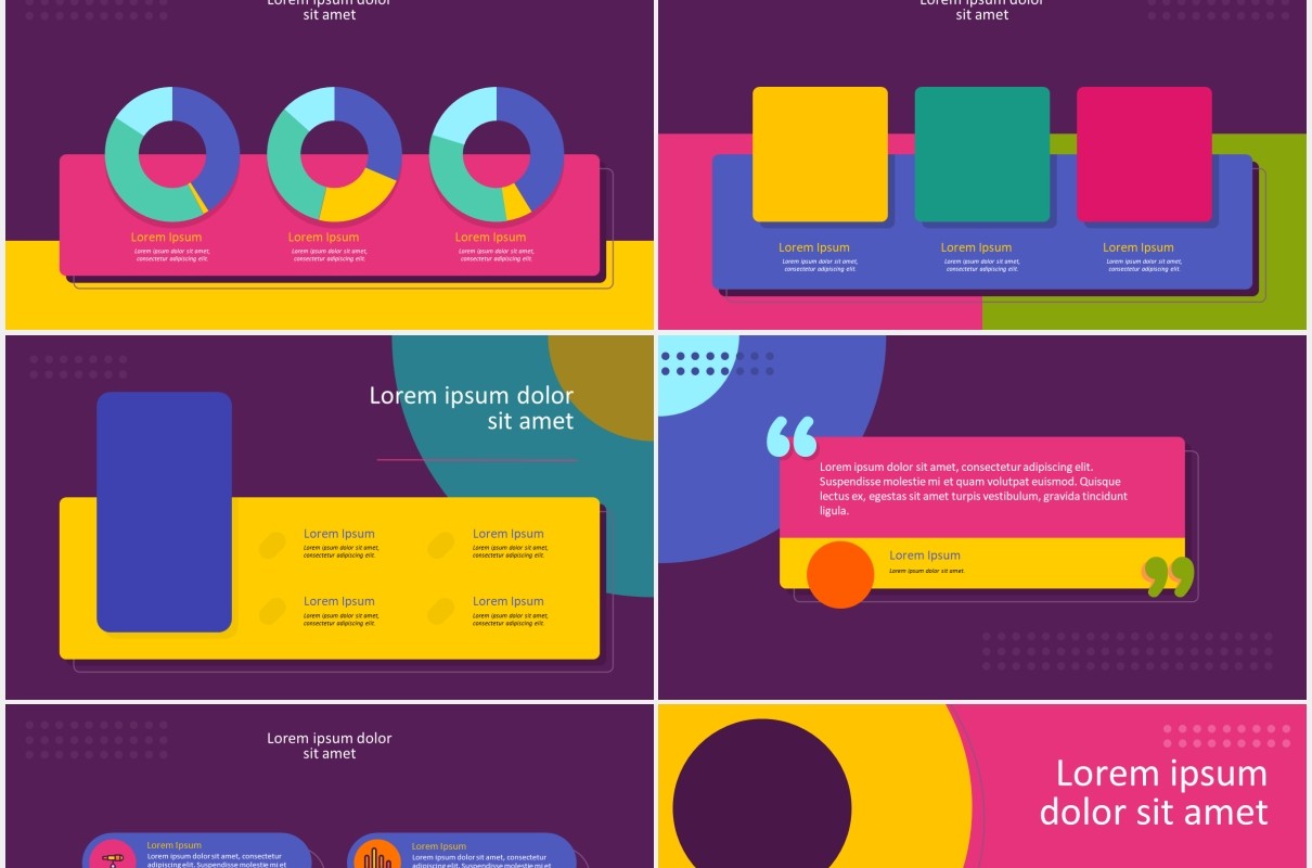 深色背景彩色工作通用图文排版设计PPT模板MOTIFE (DARK) - Colorful Presentation Template
