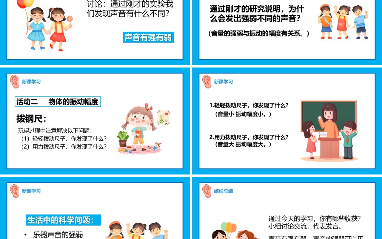 教科版四年级科学上册声音的变化课件PPT模板
