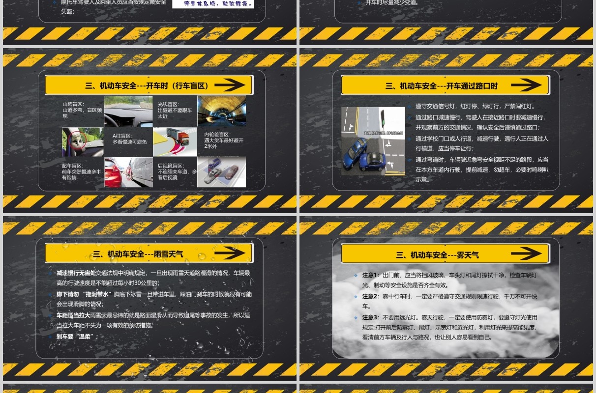 学生交通安全教育课件PPT模板