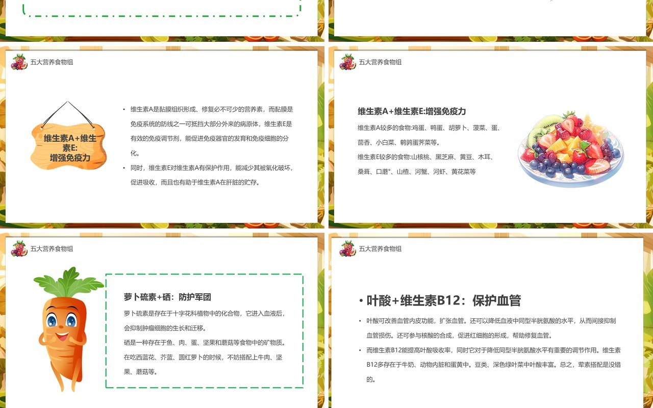 绿色插画风健康中国营养先行PPT模板