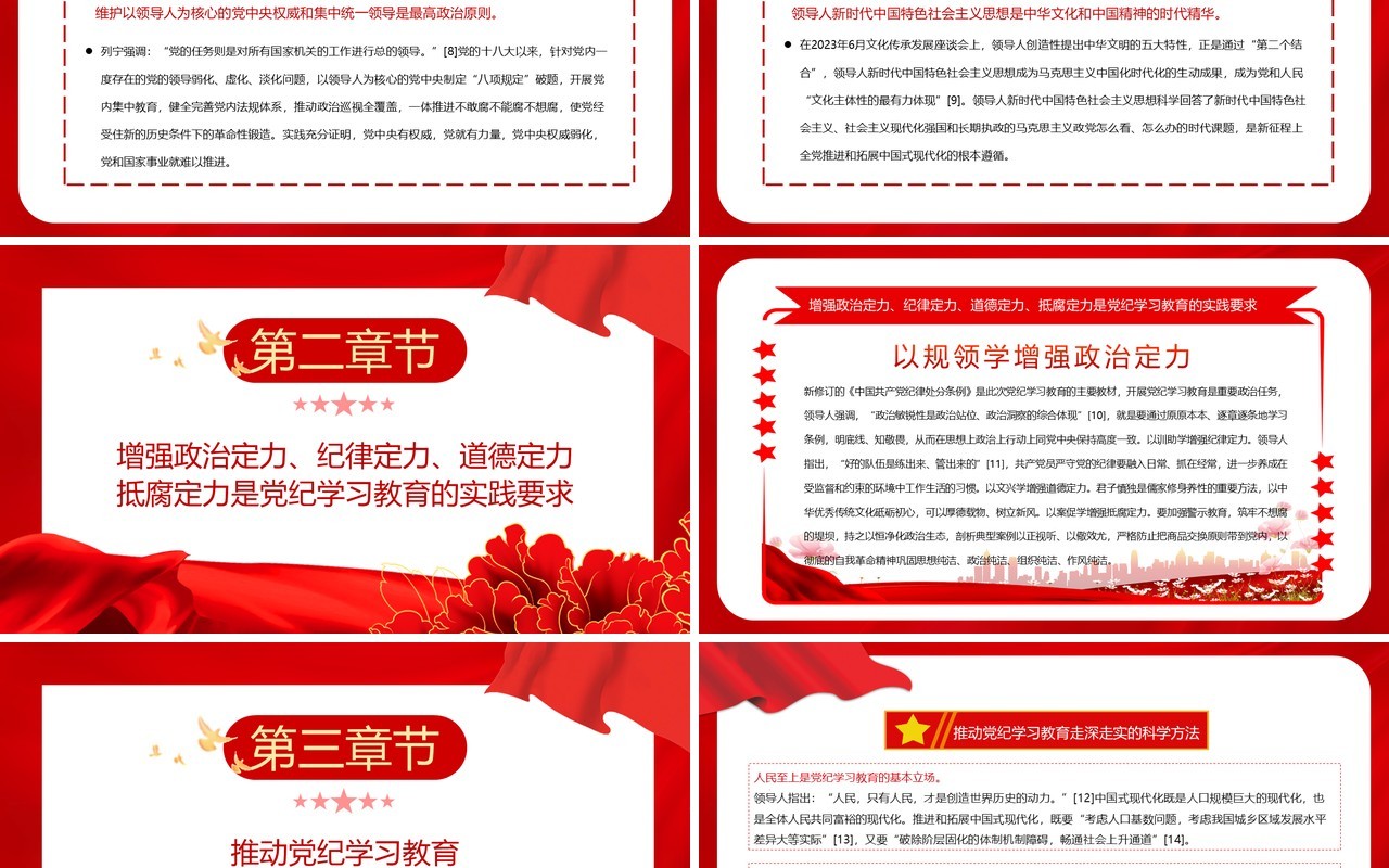 红色党政风党纪学习教育的时代价值PPT模板