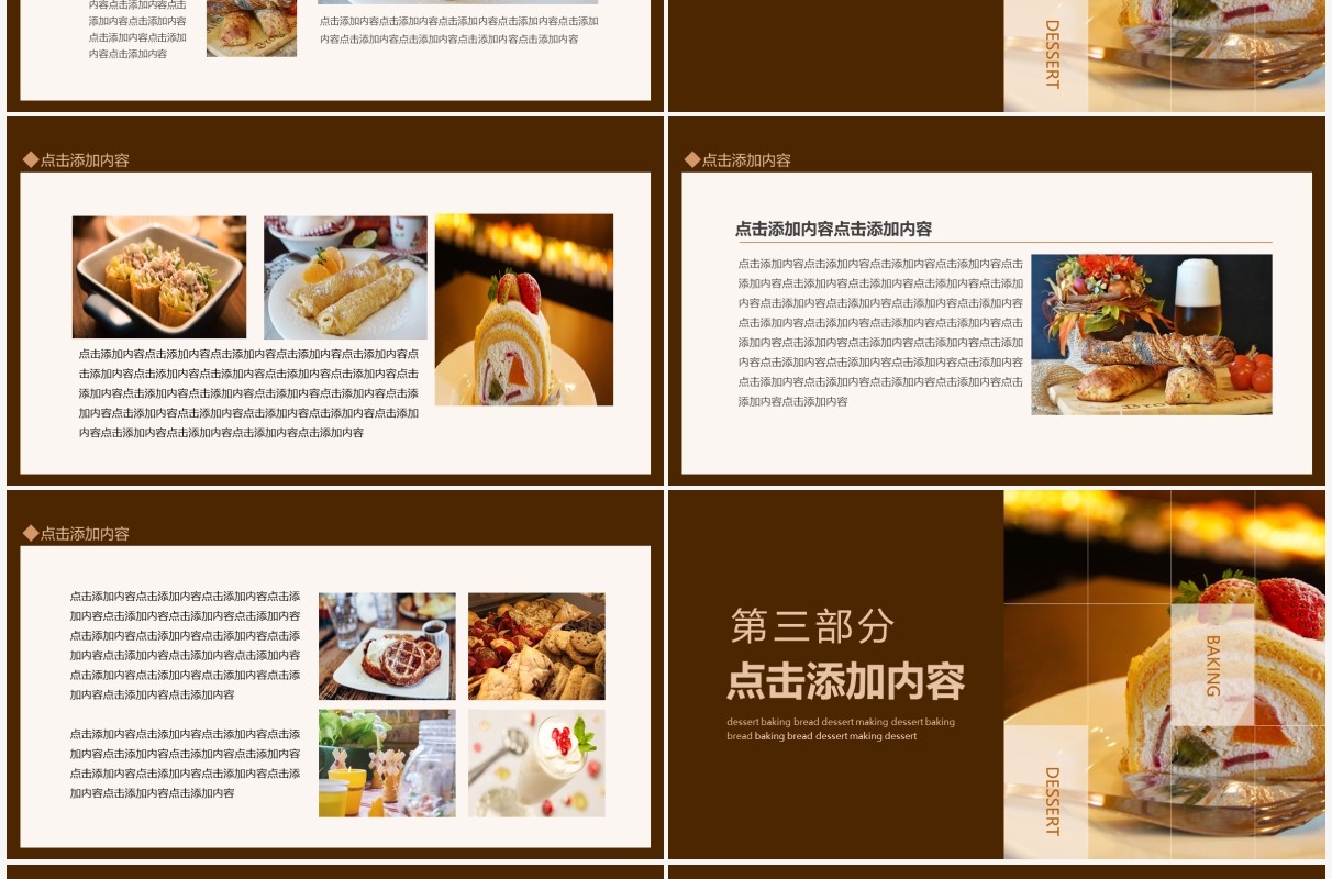 甜点烘培面包点心品牌宣传动态PPT模板
