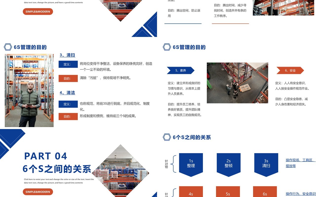 简约商务风公司企业仓库6s管理介绍PPT模板
