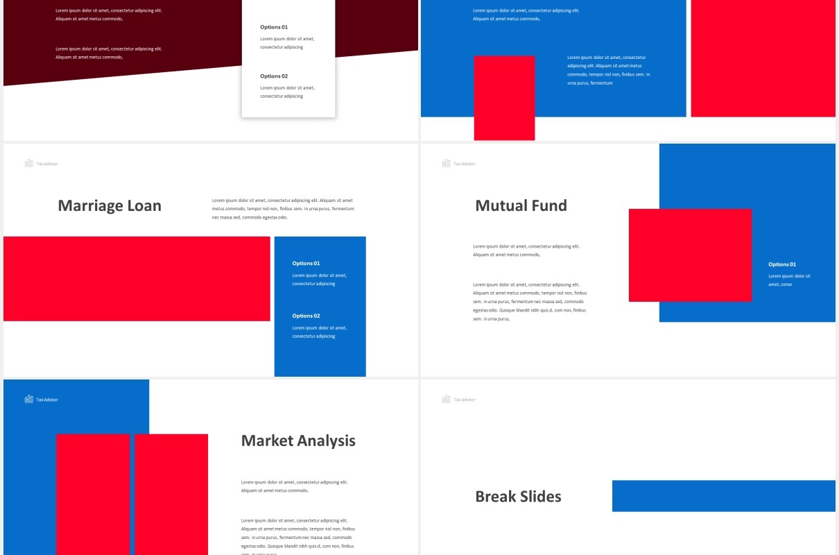 财务税务顾问PPT图片排版设计素材Tax Advisor Powerpoint Template