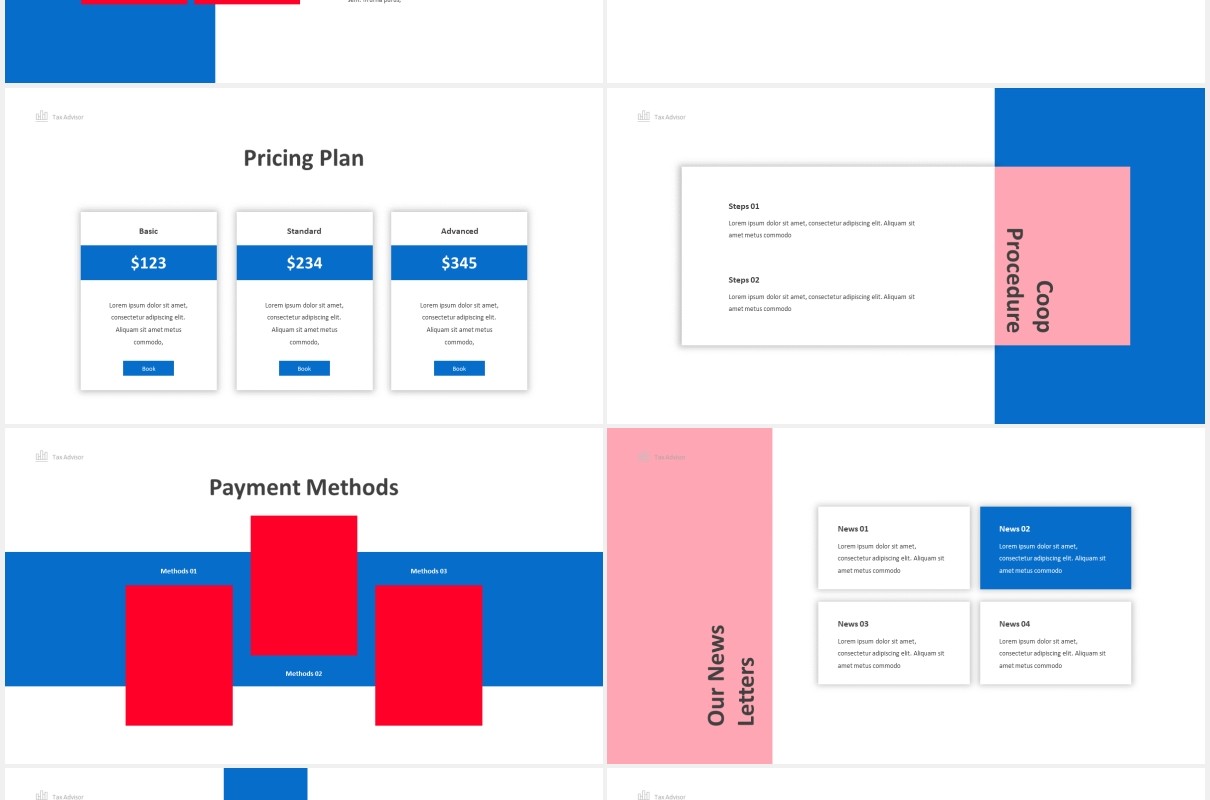 财务税务顾问PPT图片排版设计素材Tax Advisor Powerpoint Template