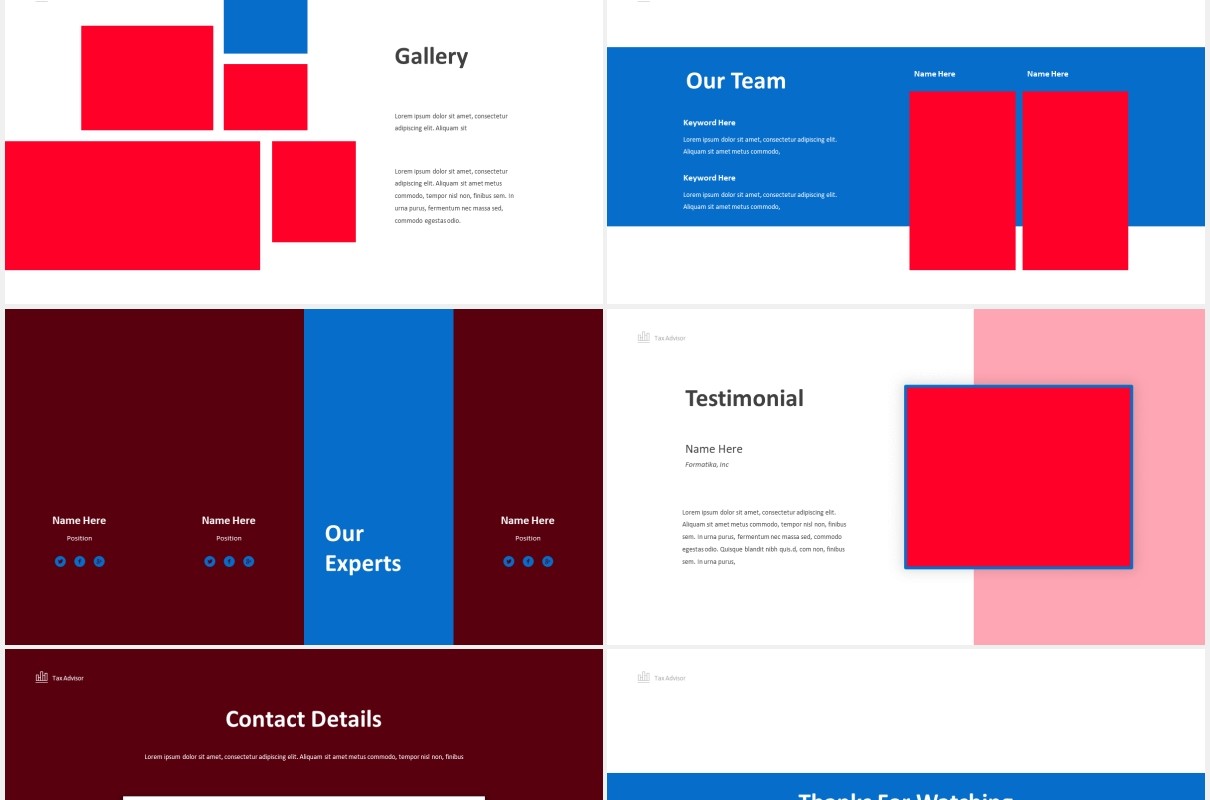 财务税务顾问PPT图片排版设计素材Tax Advisor Powerpoint Template