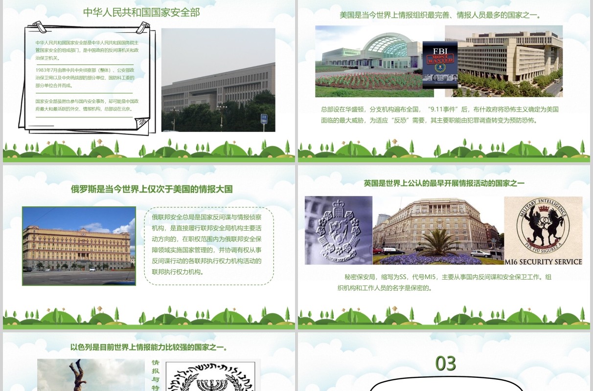 绿色清新中小学国家安全教育日党课党政普法宣传PPT模板