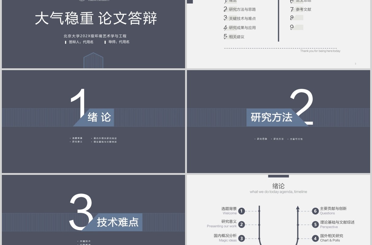 大学生毕业论文答辩PPT模板