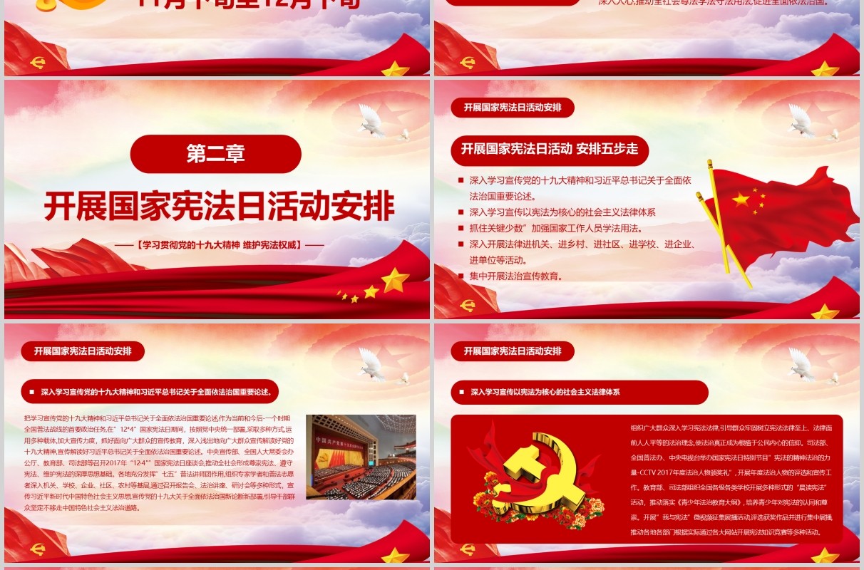 学习贯彻党的十九精神维护宪法权威PPT模板