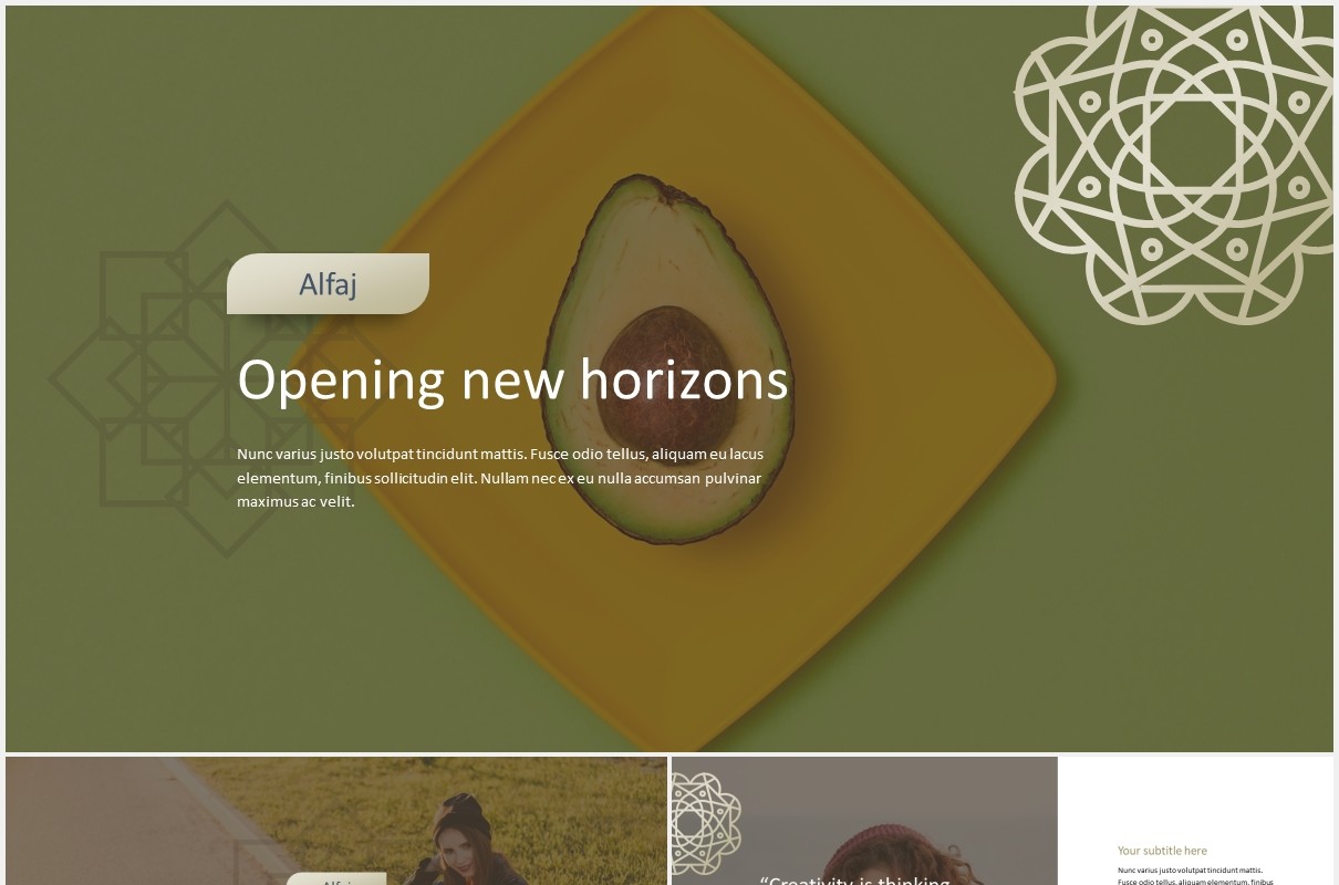 阿拉伯风格优雅时尚商务PPT模板Alfaj Elegant Arabic Theme Business