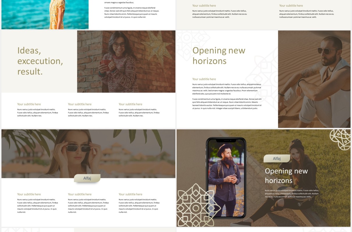 阿拉伯风格优雅时尚商务PPT模板Alfaj Elegant Arabic Theme Business