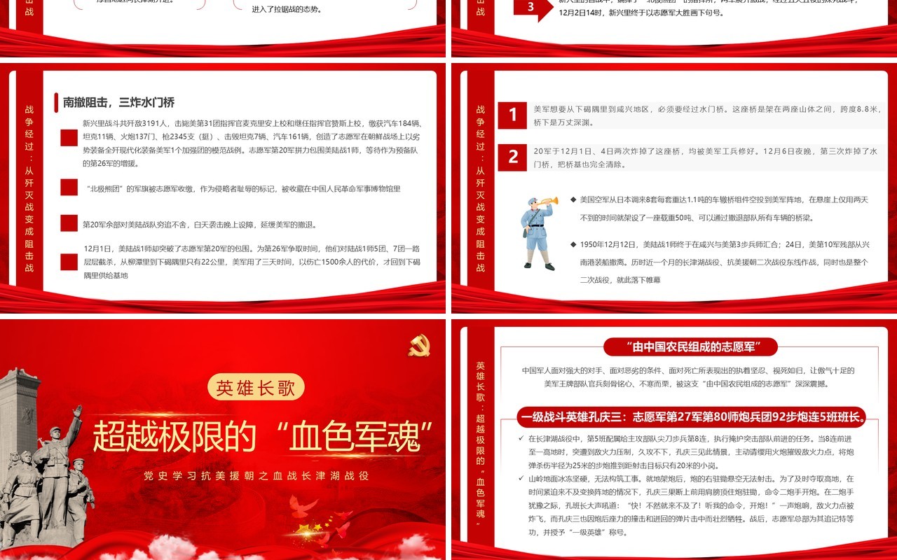 红色党政抗美援朝之冰血长津湖PPT模板