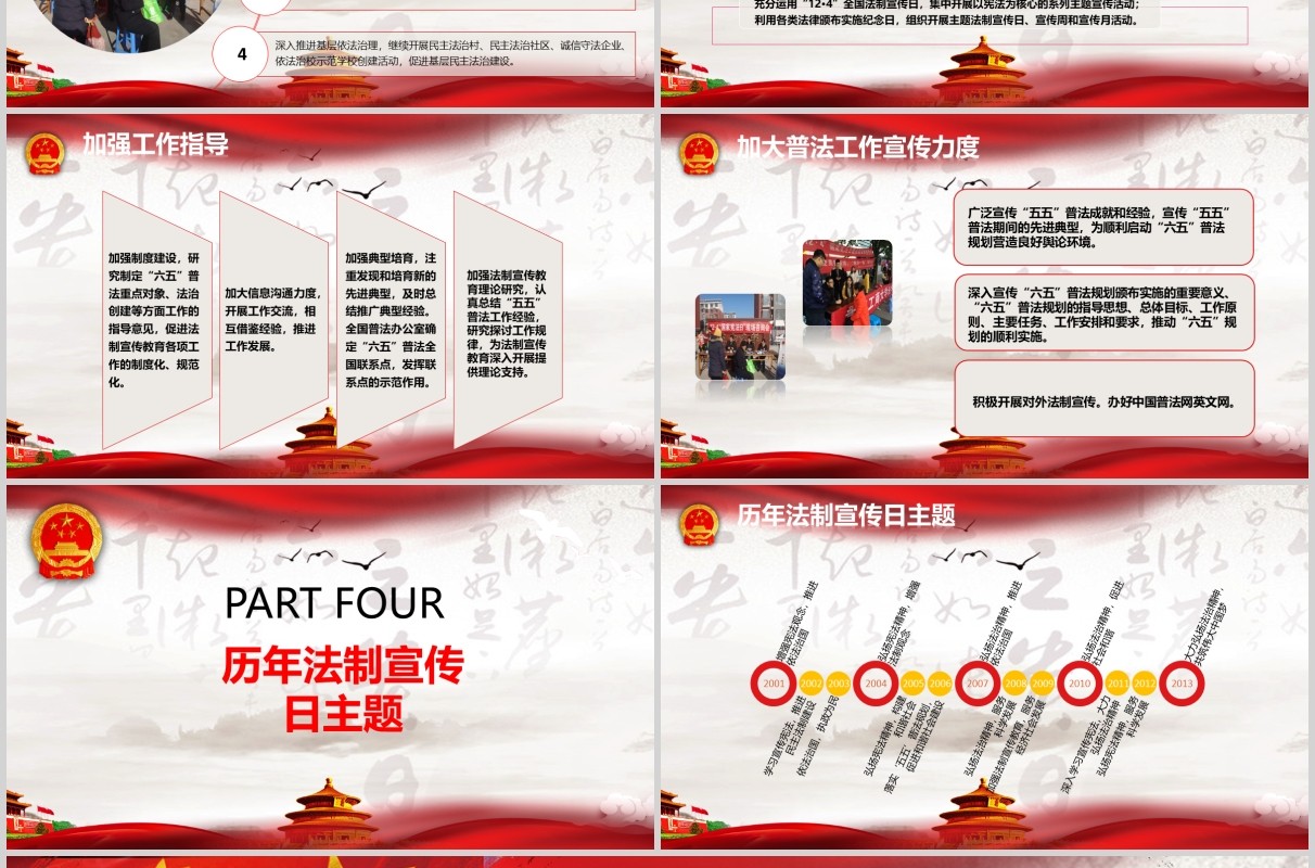 红色依法法制法律国家宪法日暨全国法制宣传日PPT