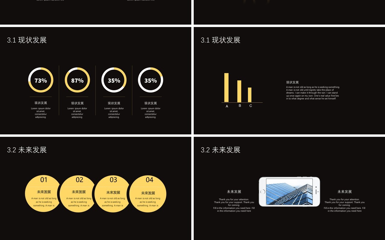 黑金色金融商业计划书PPT模板