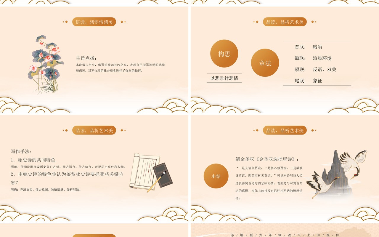 部编版九年级语文上册长沙过贾谊宅课件PPT模板