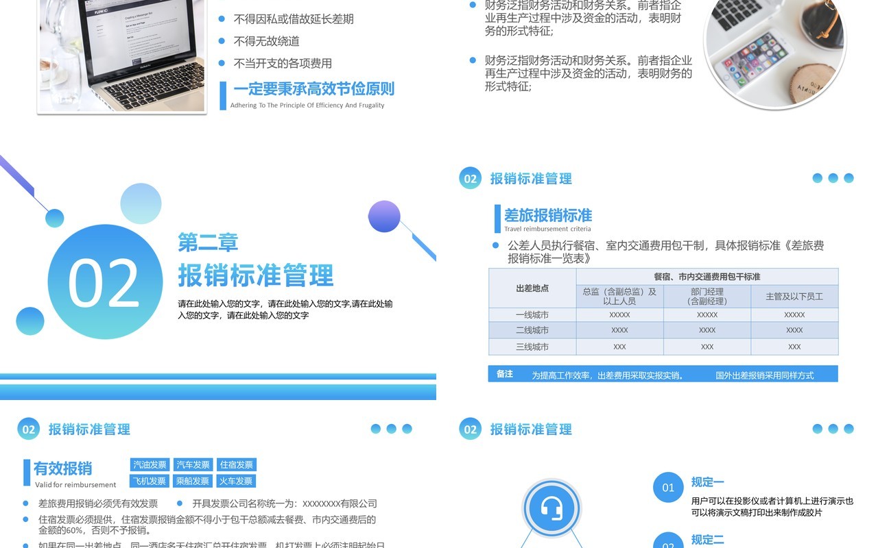 蓝色简约风公司财务管理制度培训动态PPT模板