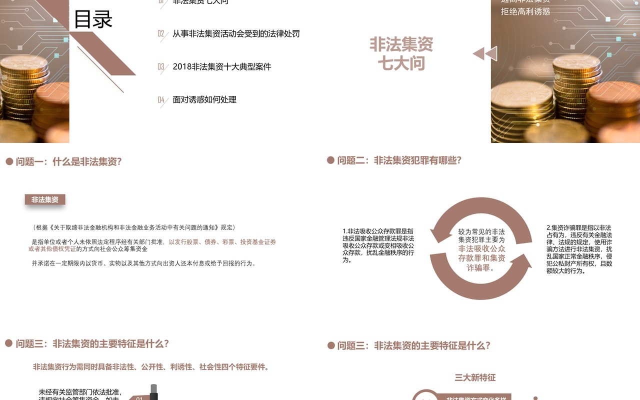 防范和打击非法集资培训课件PPT模板