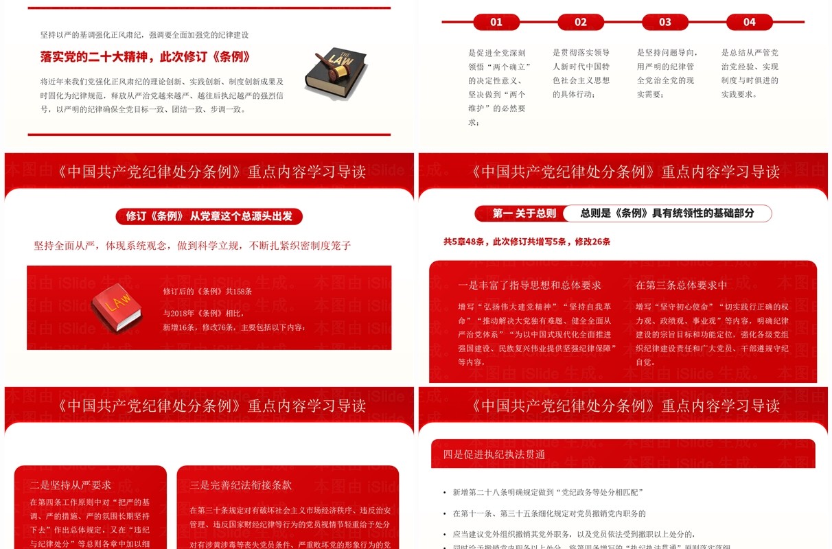红色党政风党纪学习教育辅导课件PPT模板