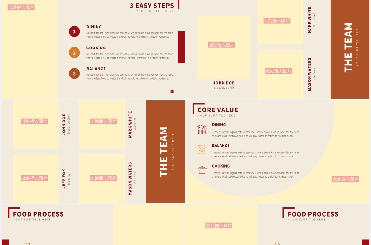 美食餐饮食物宣传展示PPT图片排版模板Food Slides V1 Powerpoint