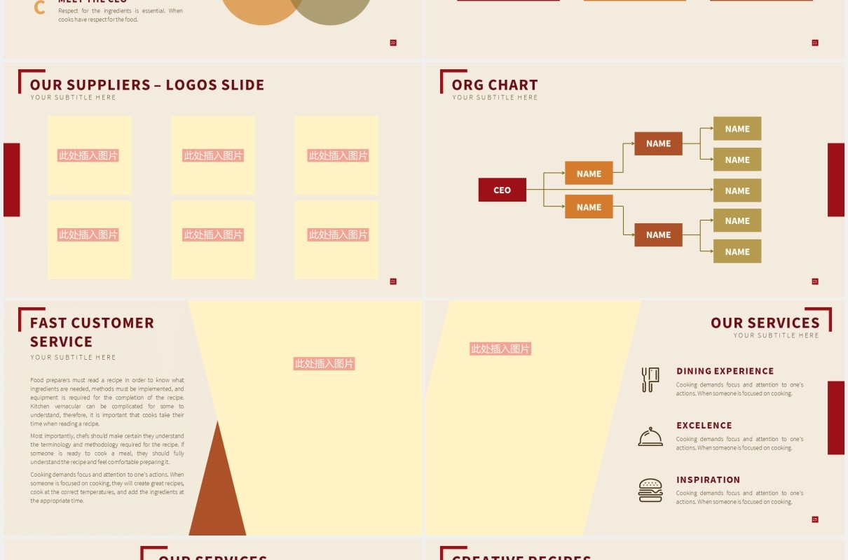 美食餐饮食物宣传展示PPT图片排版模板Food Slides V1 Powerpoint