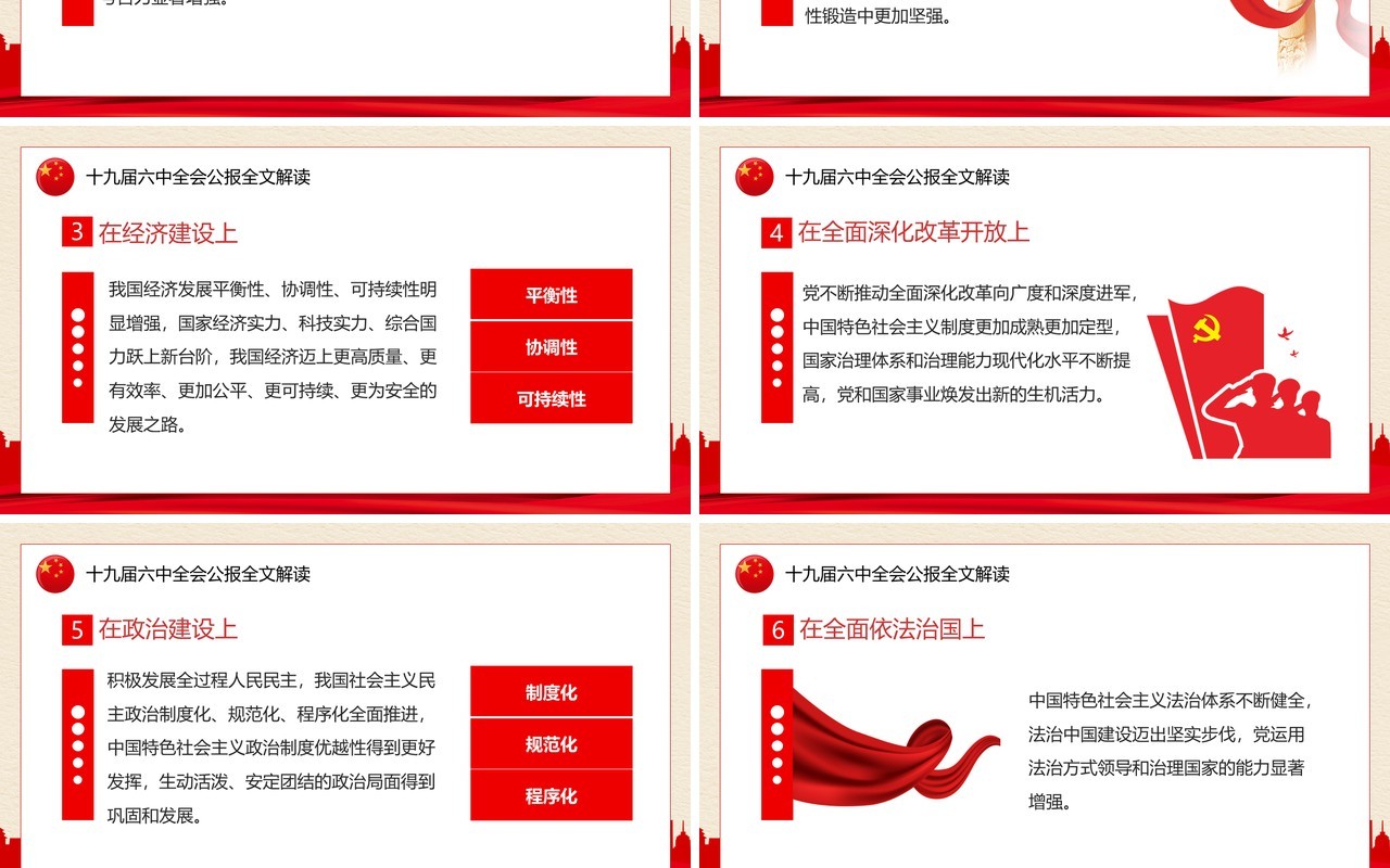解读十九届六中全会公报PPT模板